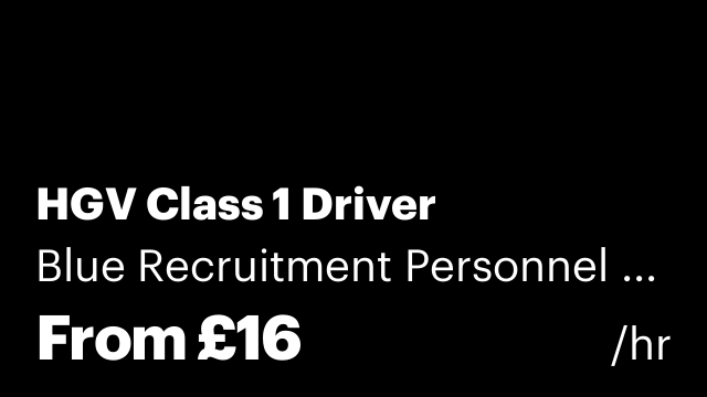 HGV Class 1 Driver