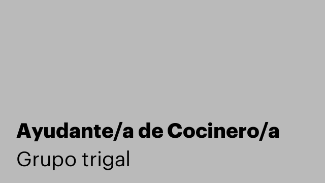Ayudante/a de Cocinero/a