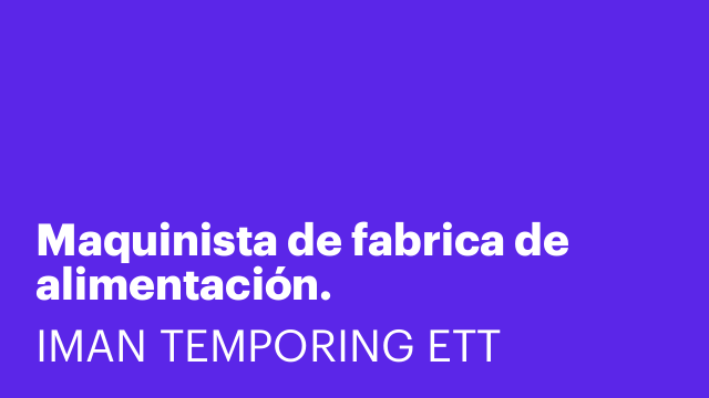 Maquinista de fabrica de alimentación.