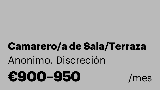 Camarero/a de Sala/Terraza