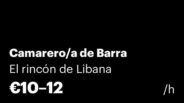 Camarero/a de Barra