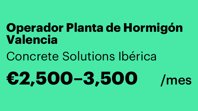 Operador Planta de Hormigón Valencia