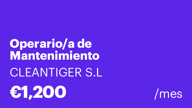 Operario/a de Mantenimiento