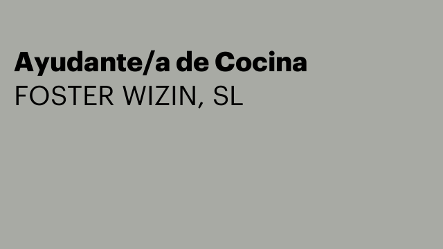 Ayudante/a de Cocina