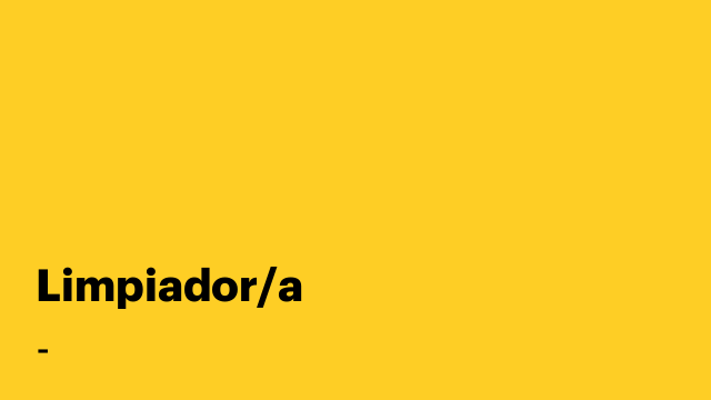 Limpiador/a