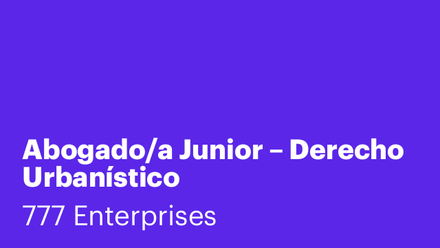 Abogado/a Junior – Derecho Urbanístico