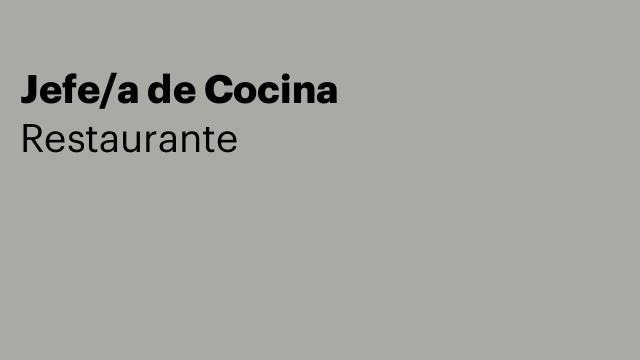 Jefe/a de Cocina