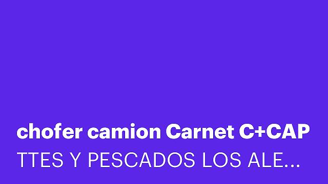 chofer camion Carnet C+CAP