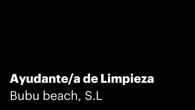 Ayudante/a de Limpieza