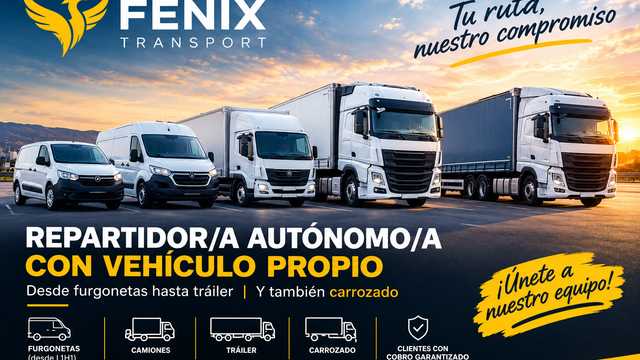 Transportista autónomo/a con vehículo propio – L1H1 a tráiler
