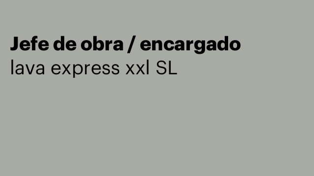 Jefe de obra / encargado