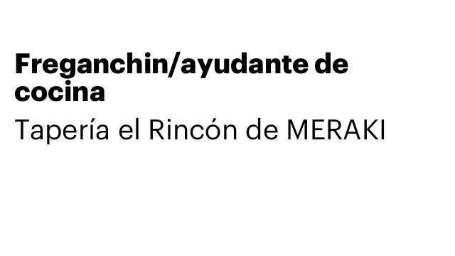 Freganchin/ayudante de cocina