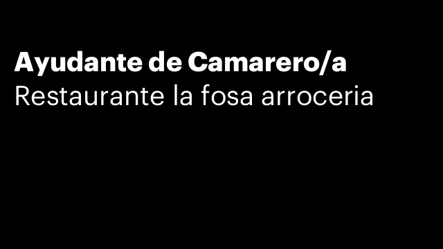Ayudante de Camarero/a