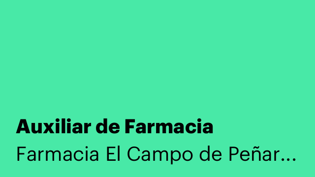 Auxiliar de Farmacia