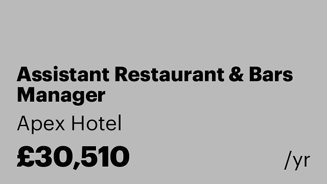 Assistant Restaurant & Bars Manager