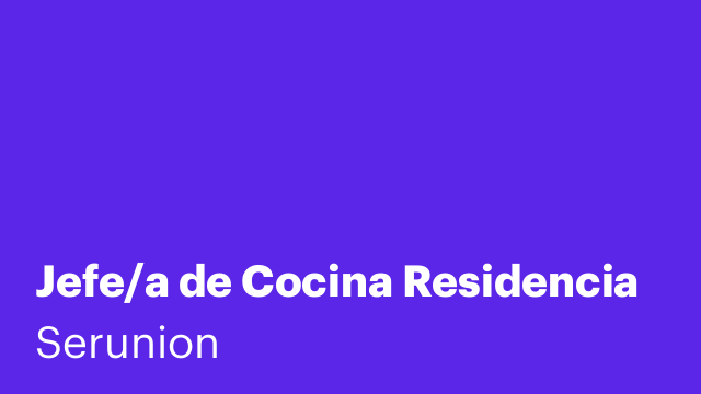 Jefe/a de Cocina Residencia