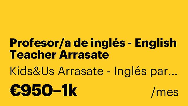 Profesor/a de inglés - English Teacher Arrasate