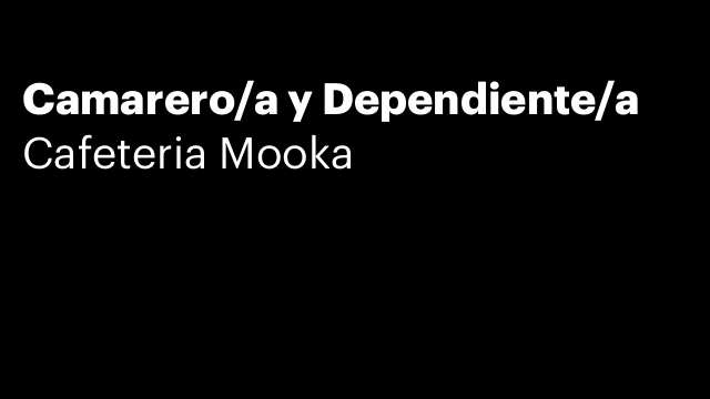 Camarero/a y Dependiente/a