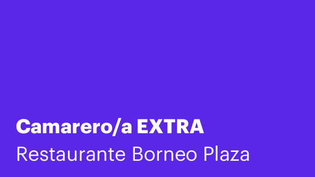 Camarero/a EXTRA