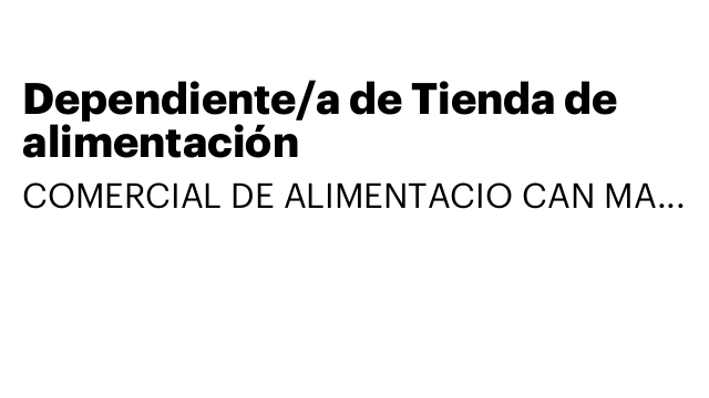 Dependiente/a de Tienda de alimentación