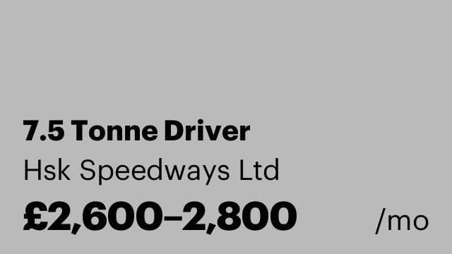 7.5 Tonne Driver