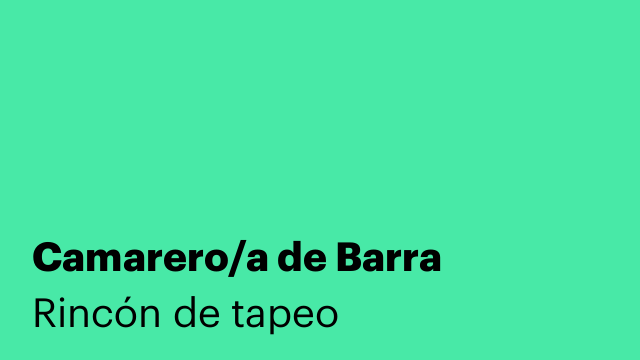 Camarero/a de Barra