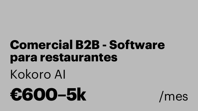 Comercial B2B - Software para restaurantes