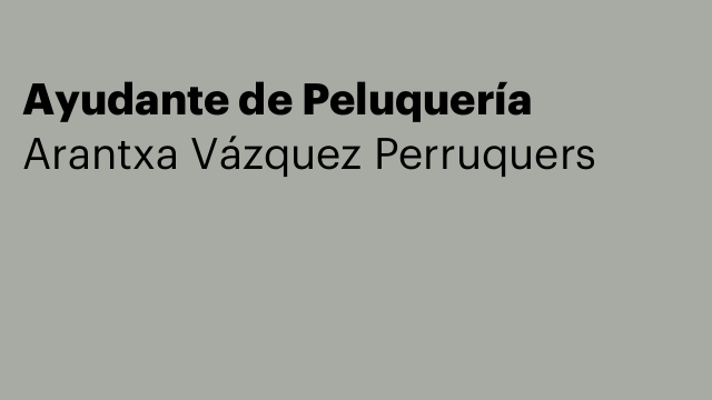 Ayudante de Peluquería