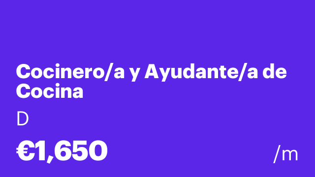 Cocinero/a y Ayudante/a de Cocina