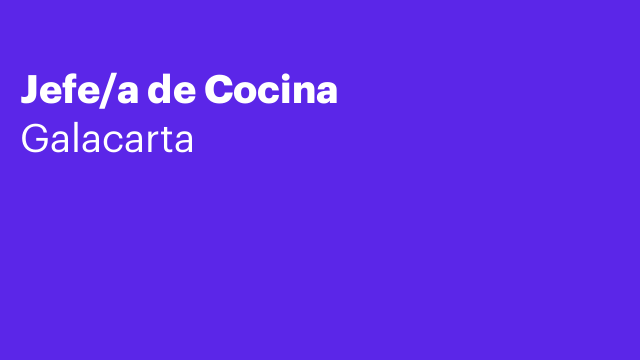 Jefe/a de Cocina