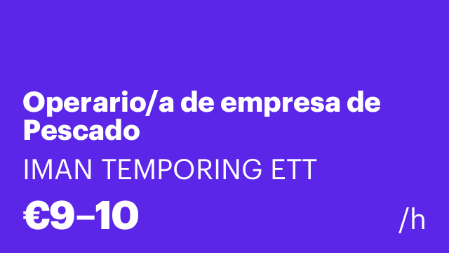 Operario/a de empresa de Pescado