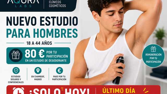 Estudio desodorantes hombres última oportunidad para apuntarte