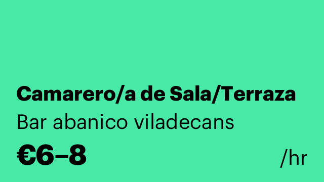 Camarero/a de Sala/Terraza