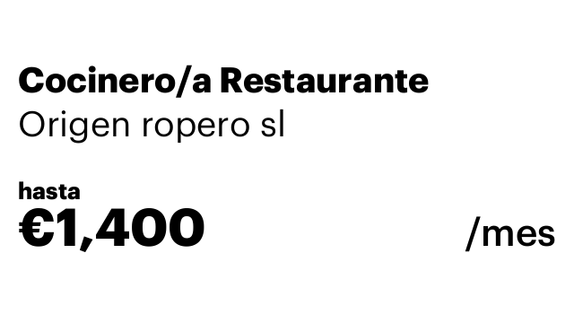 Cocinero/a Restaurante
