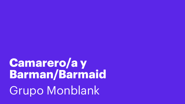 Camarero/a y Barman/Barmaid