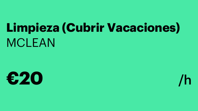 Limpieza (Cubrir Vacaciones)