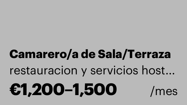 Camarero/a de Sala/Terraza