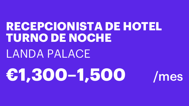RECEPCIONISTA DE HOTEL TURNO DE NOCHE