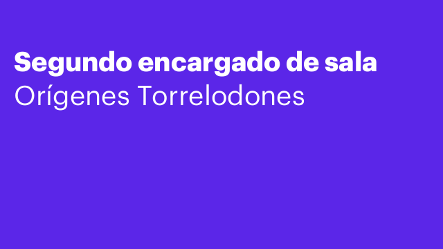 Segundo encargado de sala