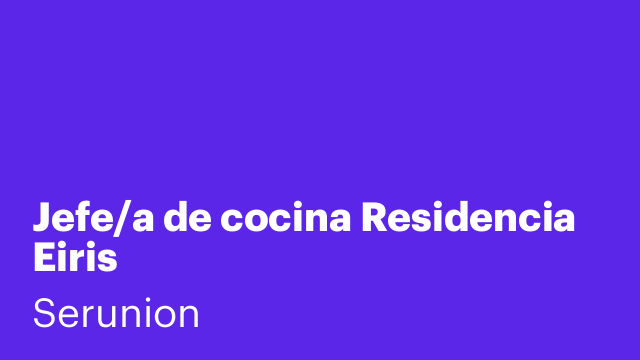 Jefe/a de cocina Residencia Eiris