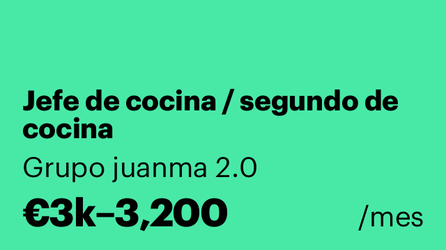 Jefe de cocina / segundo de cocina