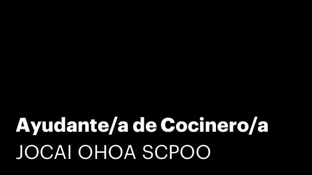 Ayudante/a de Cocinero/a