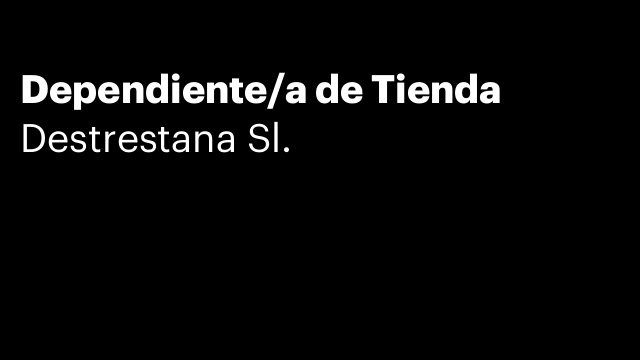 Dependiente/a de Tienda