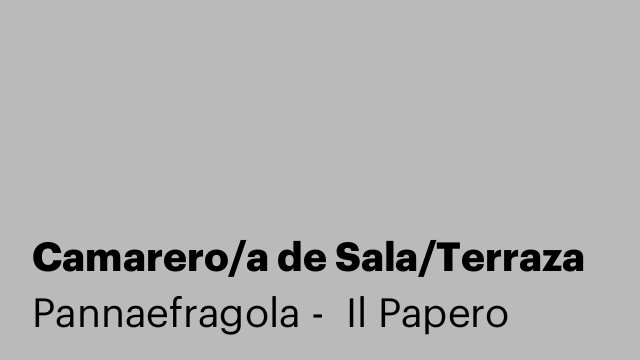 Camarero/a de Sala/Terraza