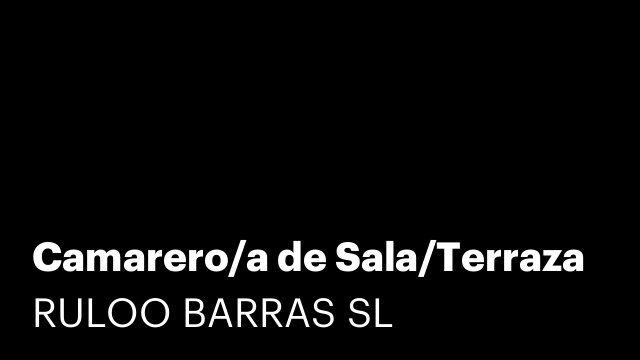 Camarero/a de Sala/Terraza
