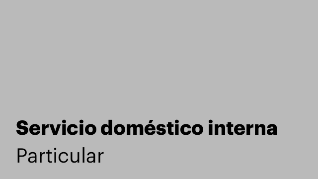 Servicio doméstico interna