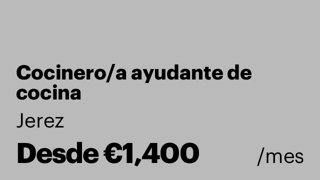 Cocinero/a ayudante de cocina