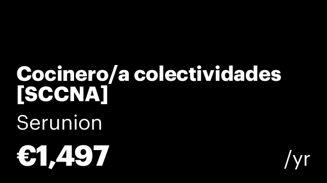 Cocinero/a colectividades  [SCCNA]