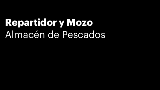 Repartidor y Mozo