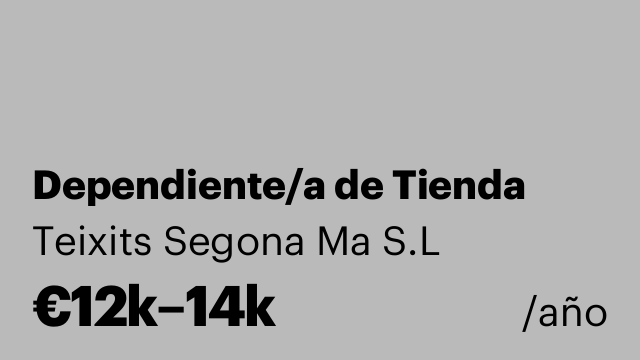 Dependiente/a de Tienda